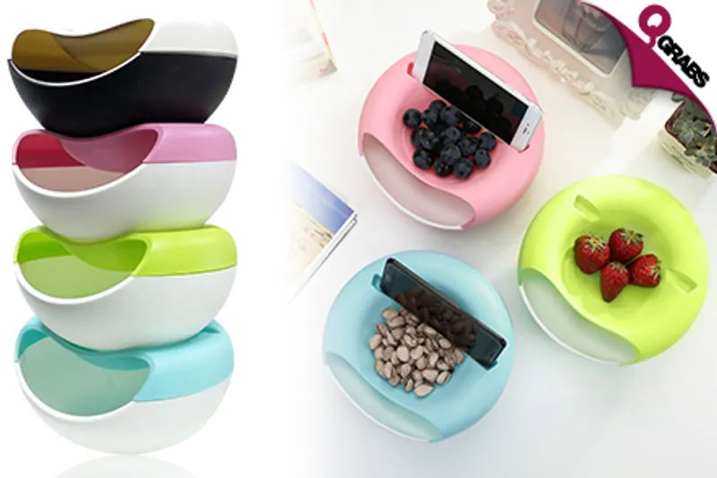 From QR25 Enjoy it all with a Multi functional Food Platter - Comes with Snack Tray, Seed Bowl & Phone Holder! (Up to QR78 Value)